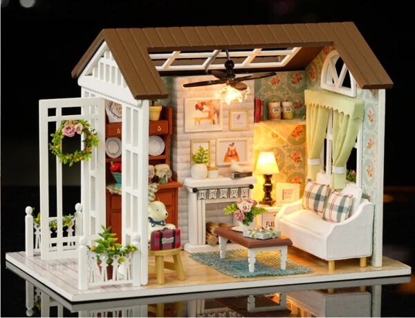Domek dla lalek drewniany salon meble Domek dla lalek drewniany salon meble