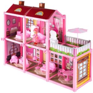 Domek dla lalek duza Villa z laleczka do montazu