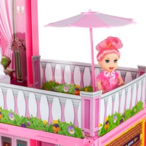 Domek dla lalek duza Villa z laleczka do montazu