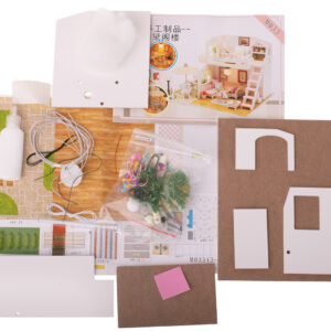 Domek dla lalek pietrowy drewniany model do zlozenia LED