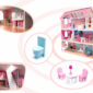 Kx6484 wooden house for dolls pink villa 7 70cm LED