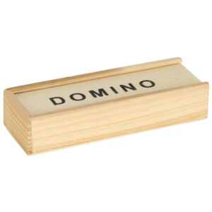 Domino drewniane klocki gra rodzinna pudelko