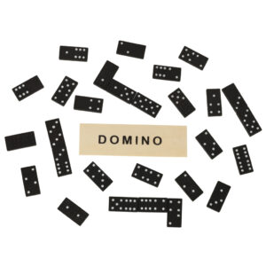 Domino drewniane klocki gra rodzinna pudelko