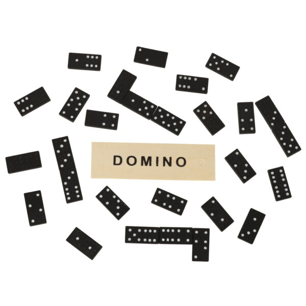 Domino drewniane klocki gra rodzinna pudelko
