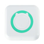 Drukarka mini termiczna do zdjec etykiet kabel USB kwadratowa niebieska