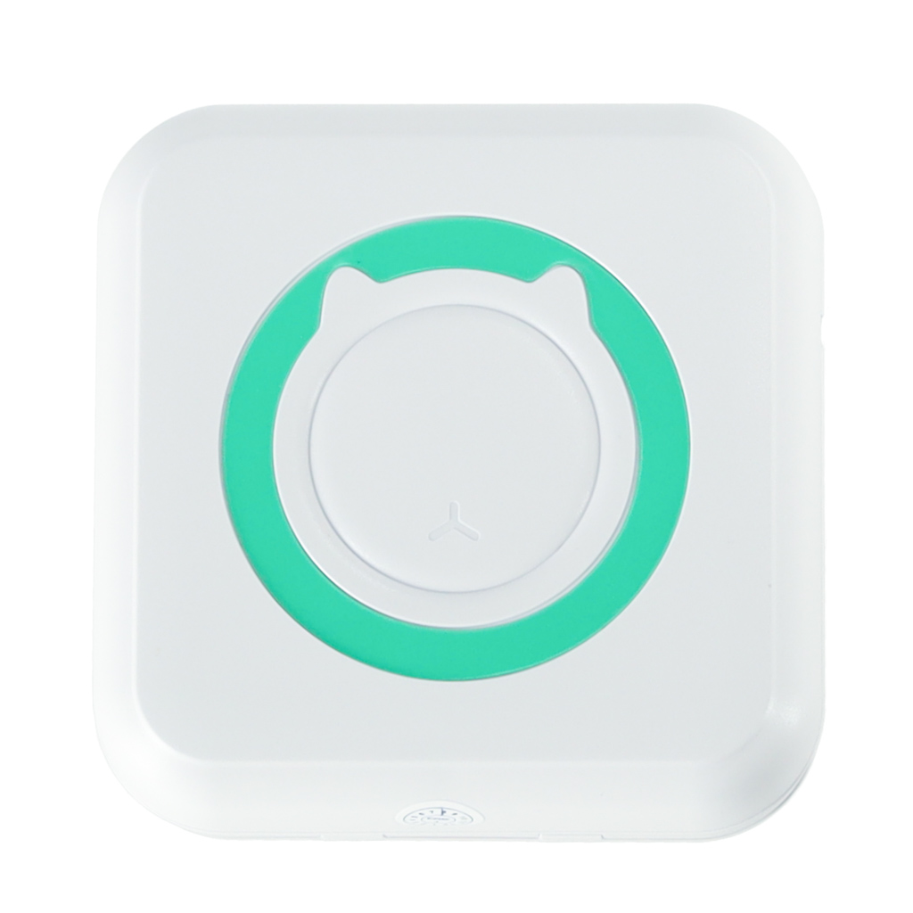 Drukarka mini termiczna do zdjec etykiet kabel USB kwadratowa niebieska