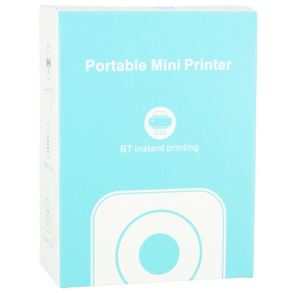 Mini tepelná tlačiareň pre fotografie štítky USB Square Cable Blue