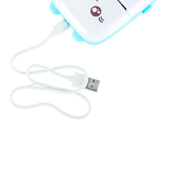 Drukotek drukarka mini termiczna do zdjec etykiet kabel USB kot niebieski