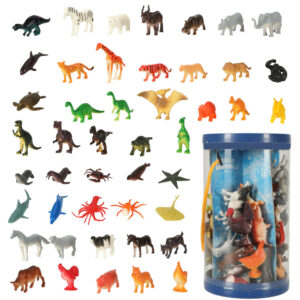 Figurki zwierzeta morskie dzikie zagrodowe dinozaury zestaw mix 48sztuk