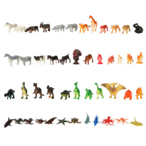 Figurki zwierzeta morskie dzikie zagrodowe dinozaury zestaw mix 48sztuk