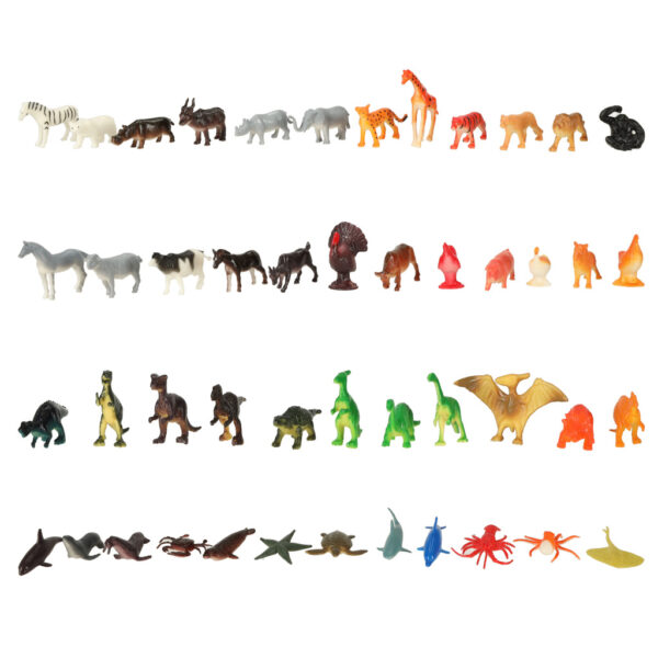 Figurki zwierzeta morskie dzikie zagrodowe dinozaury zestaw mix 48sztuk