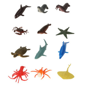 Figurki zwierzeta morskie dzikie zagrodowe dinozaury zestaw mix 48sztuk