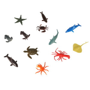 Figurki zwierzeta morskie dzikie zagrodowe dinozaury zestaw mix 48sztuk