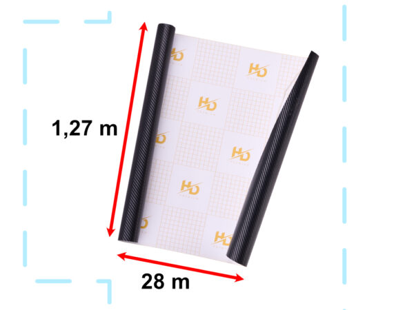 Folia rolka carbon 3D czarna 1 27x28m