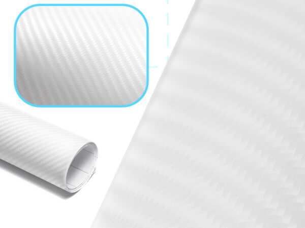 Folia rolka carbon 4D biala 1 52x30m