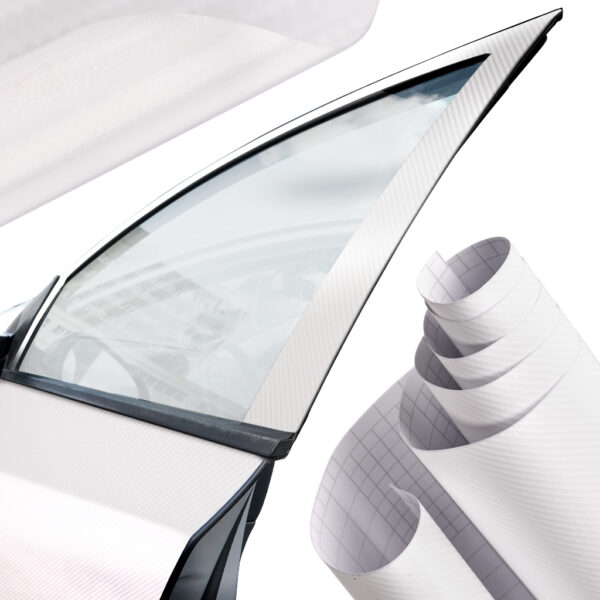 Folia rolka carbon 4D biala 1 52x30m