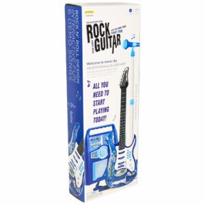 Gitara elektryczna rockowa z glosnikiem mikrofonem dla dzieci niebieska