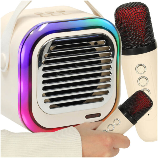 Glosnik do karaoke USB Bluetooth kremowy Glosnik do karaoke USB Bluetooth kremowy