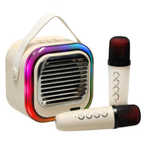 Glosnik do karaoke USB Bluetooth kremowy