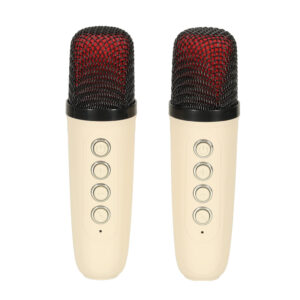 Glosnik do karaoke USB Bluetooth kremowy