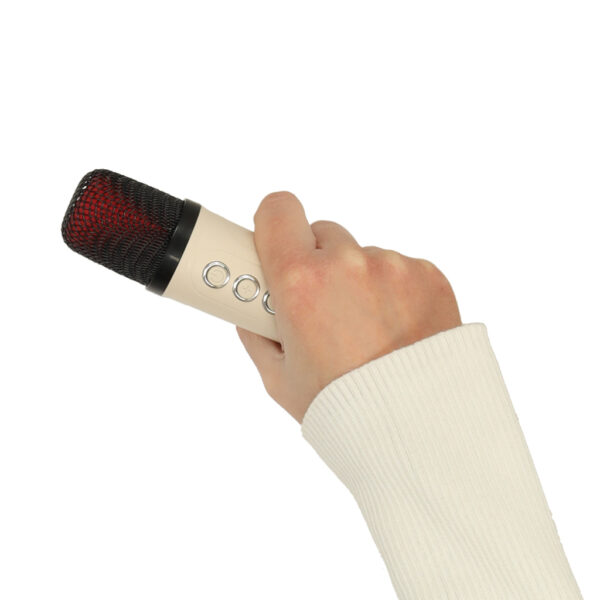Glosnik do karaoke USB Bluetooth kremowy
