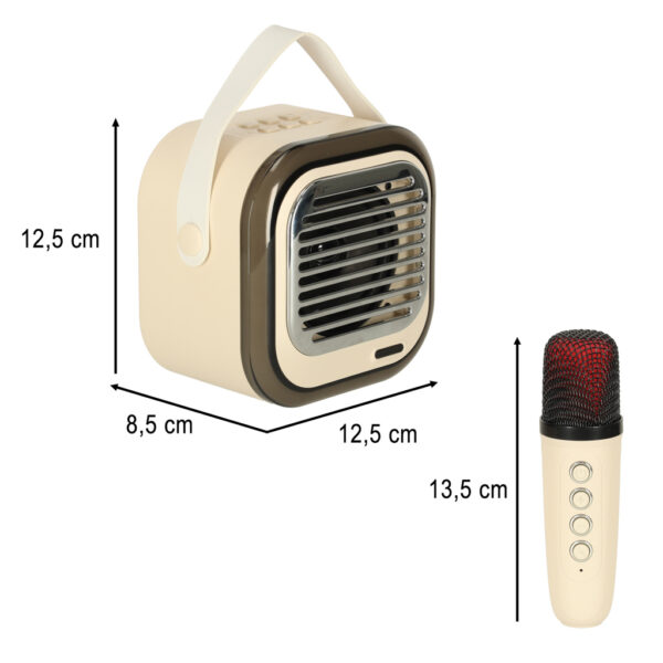Glosnik do karaoke USB Bluetooth kremowy