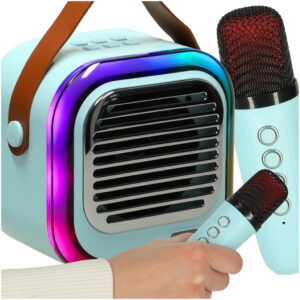 Glosnik do karaoke USB Bluetooth niebieski