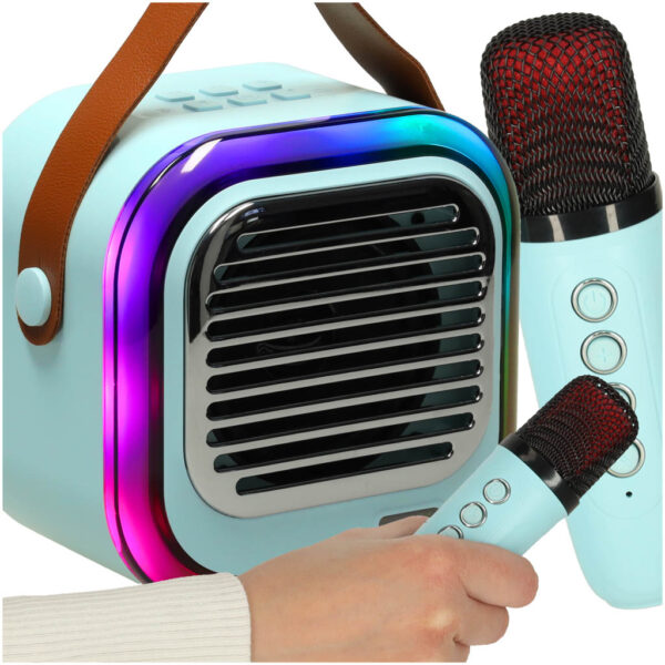 Glosnik do karaoke USB Bluetooth niebieski Glosnik do karaoke USB Bluetooth niebieski