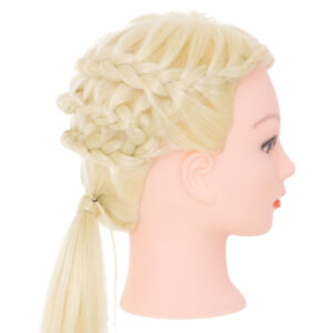 Glowa fryzjerska treningowa naturalne wlosy blond