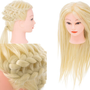 Glowa fryzjerska treningowa naturalne wlosy blond