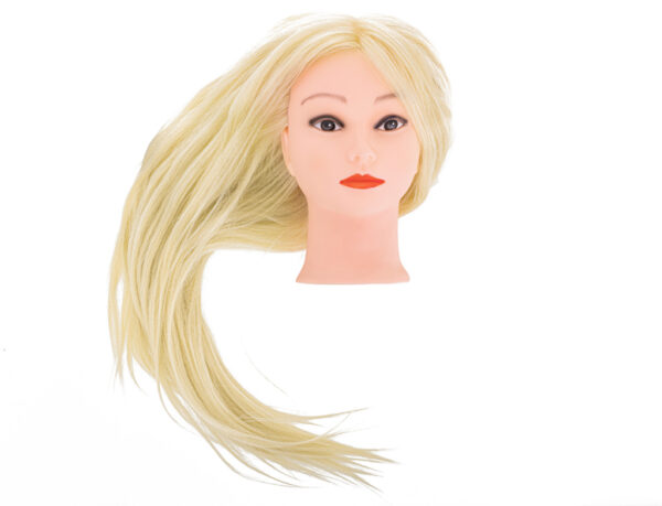 Glowa fryzjerska treningowa naturalne wlosy blond