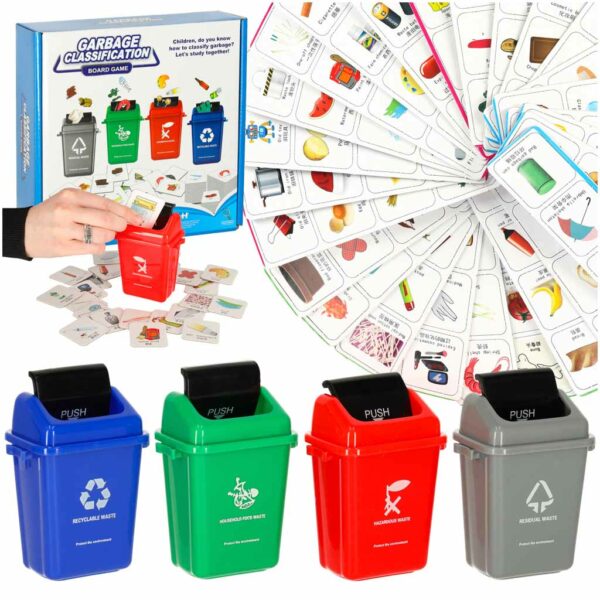 Gra edukacyjna zrecznosciowa segregacja smieci segregowanie odpadow nauka EKO 108 kart Gra edukacyjna zrecznosciowa segregacja smieci segregowanie odpadow nauka EKO 108 kart
