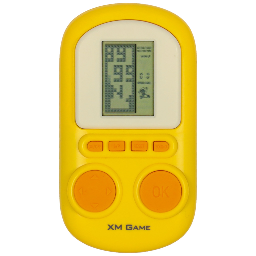 Gra elektroniczna zrecznosciowa konsola przenosna zolty