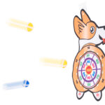 Gra na rzepy dart bezpieczne rzutki tarcza corgi