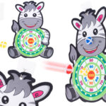 Gra na rzepy dart bezpieczne rzutki tarcza zebra