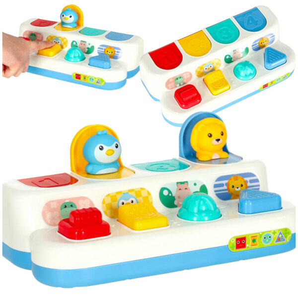 Gra zrecznosciowa edukacyjna montessori wbijak wyskakujace zwierzatka POP UP