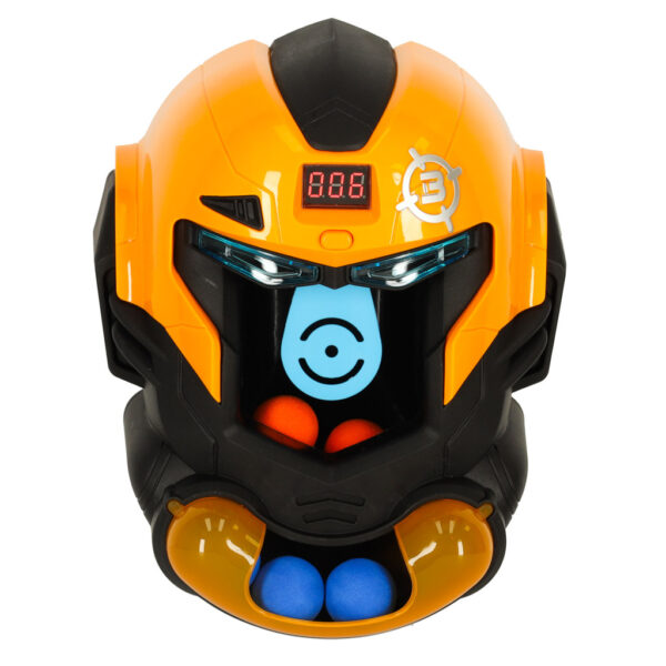 Gra zrecznosciowa robot kask strzelanie do celu pistolet kulki celownik