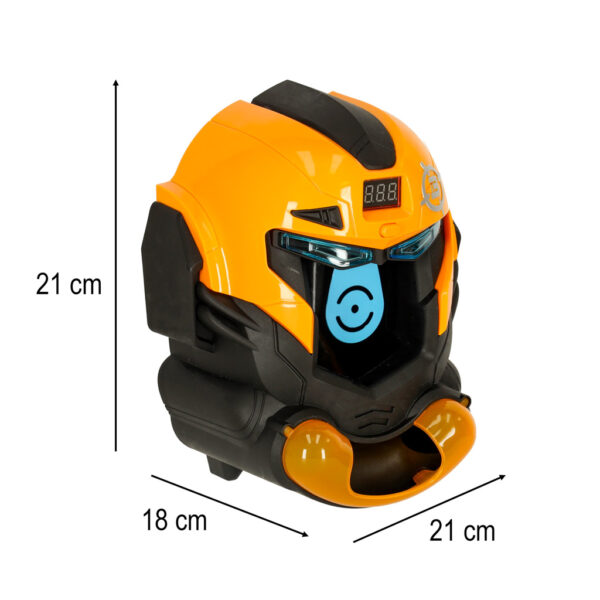 Gra zrecznosciowa robot kask strzelanie do celu pistolet kulki celownik