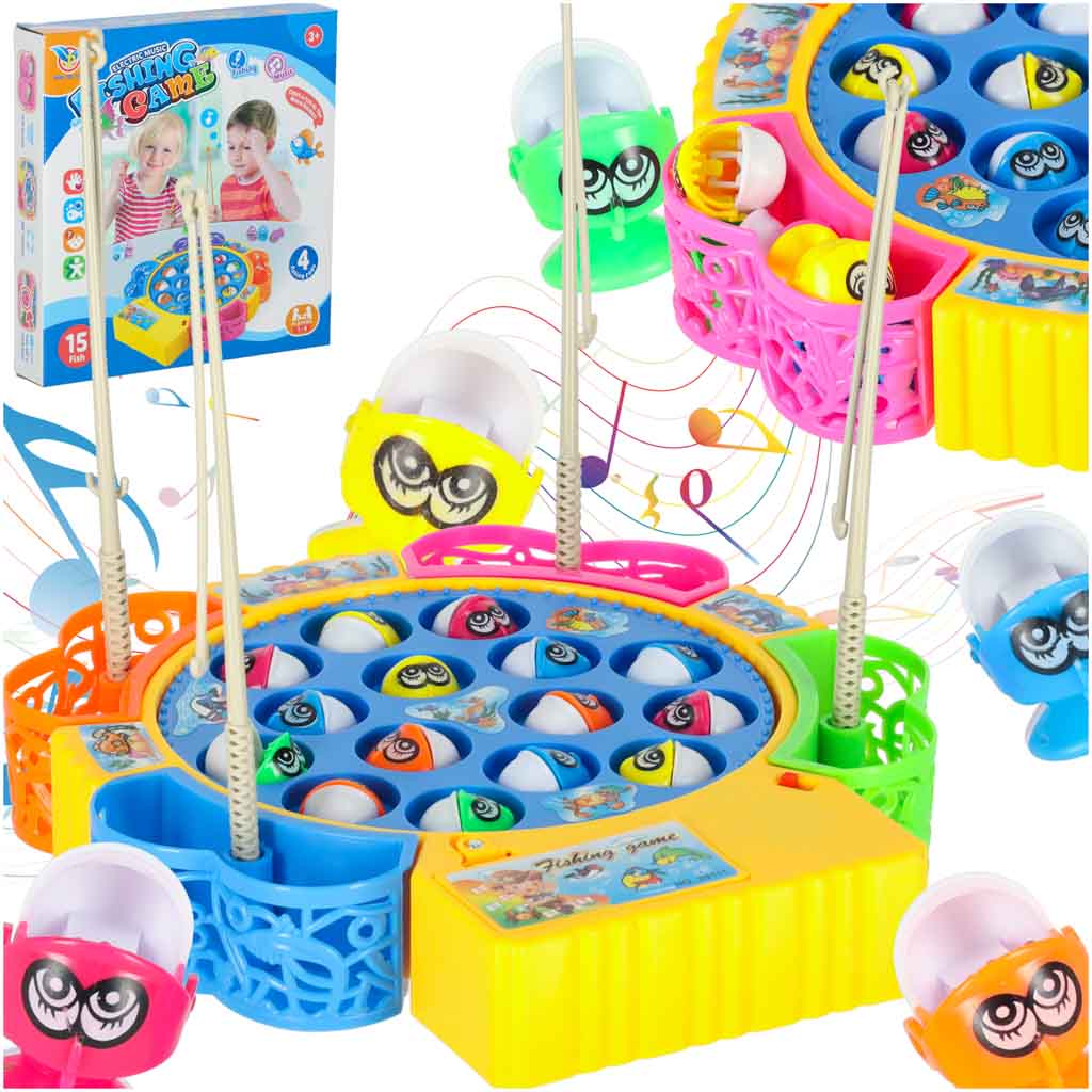 Gra zrecznosciowa rodzinna rybki lowienie 15 rybek 4 wedki