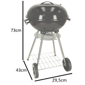 Grill ogrodowy weglowy na brykiet zamykany z pokrywa wentylacja i polka