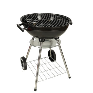 Grill ogrodowy weglowy na brykiet zamykany z pokrywa wentylacja i polka