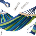 Hamak jednoosobowy 200x100 z drazkiem wzmocniony zestaw montazowy