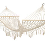 Hamak ogrodowy brazylijski boho siatka fredzle 200cm ecru 250kg