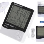 Higrometr Termometr Zegar Wilgotnosciomierz HTC