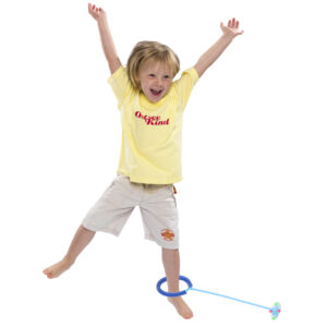 Hula hop na noge skakanka pilka swiecaca LED niebieska