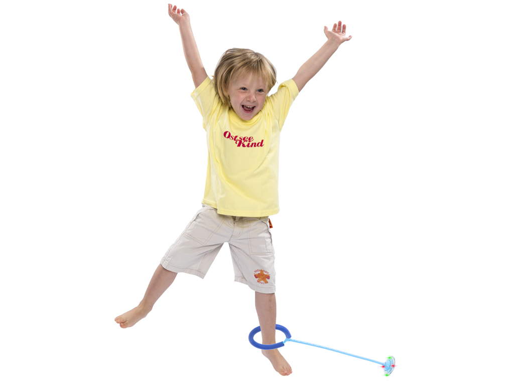 Hula hop na noge skakanka pilka swiecaca LED niebieska