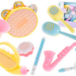 Instrumenty muzyczne trabka tamburyn flet