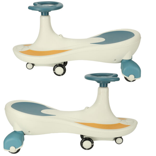 Jezdzik grawitacyjny swiecace kola LED z muzyka grajacy 76cm niebiesko bialy max 100kg
