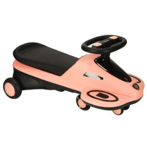 Jezdzik grawitacyjny swiecace kola LED z muzyka grajacy skuter 74cm rozowo czarny max 100kg