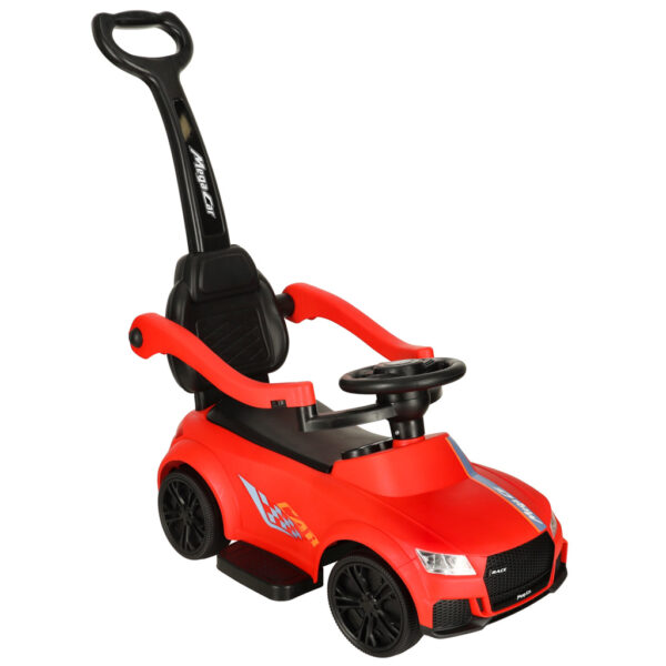 Ride Pusher 3in1 auto se zvukovým světlem červenou Ride Pusher 3in1 auto se zvukovým světlem červenou